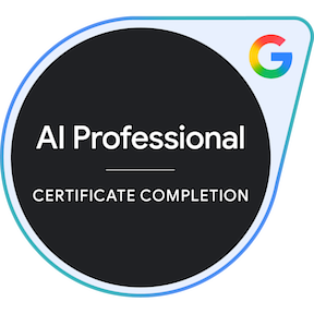 Google AI Professional Certificate – značka o zaključenem izobraževanju